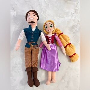 Disney Store Tangled Princess Prince Plush Doll Rapunzel & Flynn Rider 21”
